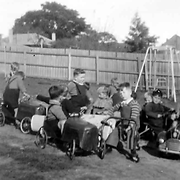 St Anthony's Home, Kew, children in cars